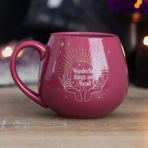 Pink Color Changing Fortune Teller Mug with Gold Accents